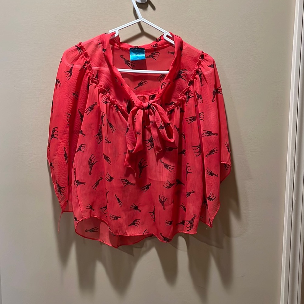 Color of Love Pink Medium Giraffe Pattern Blouse
